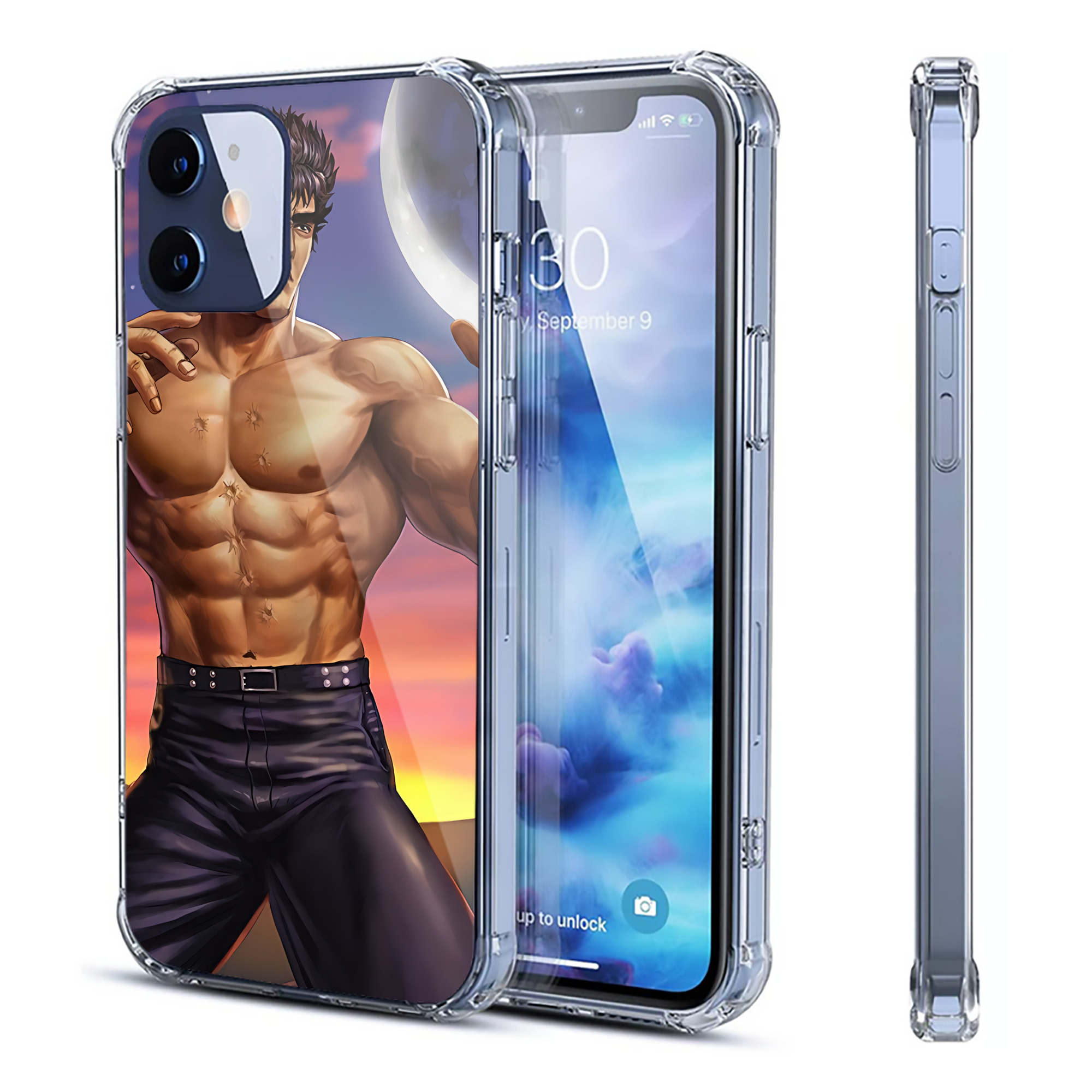 （画像用） 北斗の拳 Fist of the North Star 【iPhone 12シリーズ対応】透明スマホケース（クリアソフトケース）